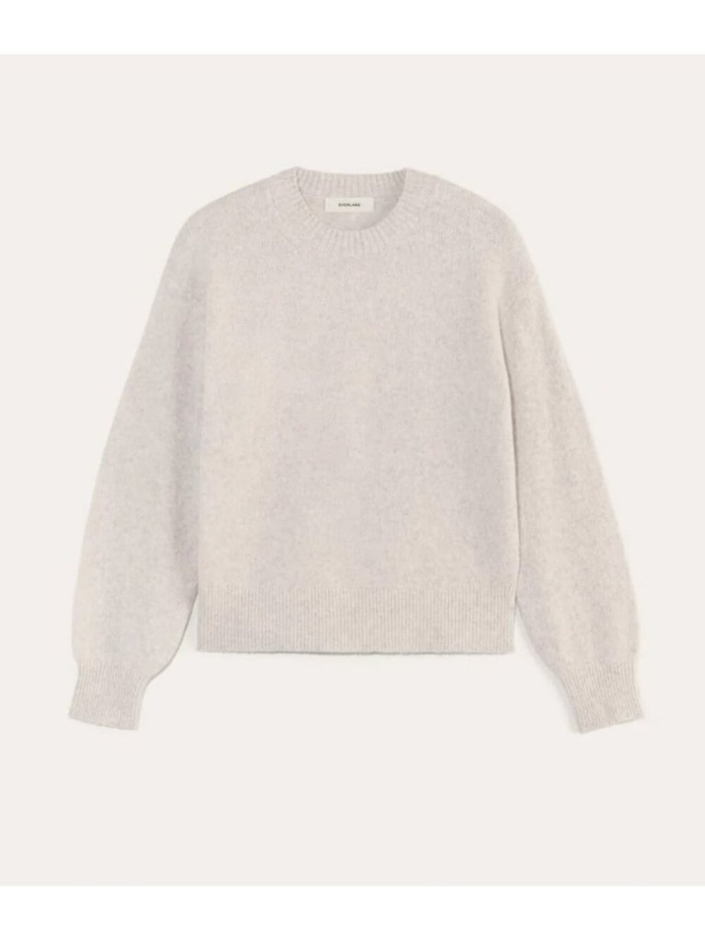 Everlane The Cocoon Crew in Plush Cotton Women's Size Large Heather Oat NWT!